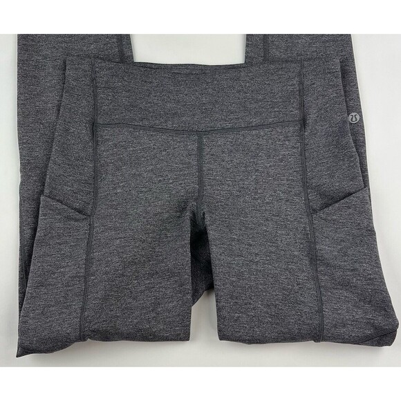Lululemon Speed Up Tight 28" Full-On Luxtreme Heather Black Leggings Sz 6 W5ATOS - Picture 12 of 15